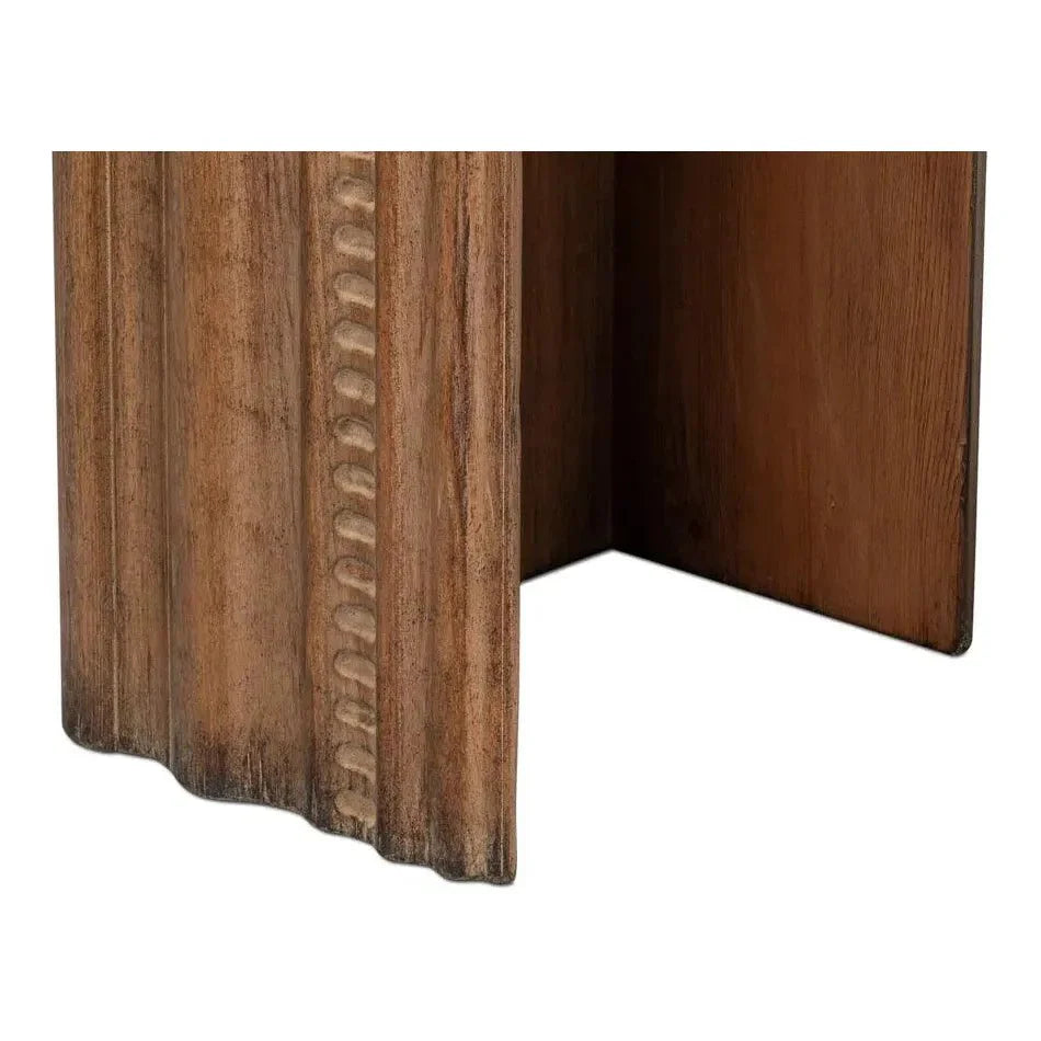 Sarreid Mantel Console Table Natural Brown Reclaimed Wood