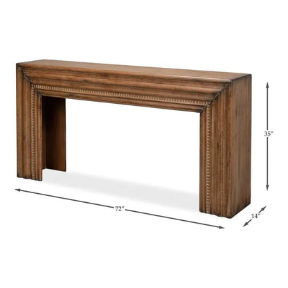 Sarreid Mantel Console Table Natural Brown Reclaimed Wood