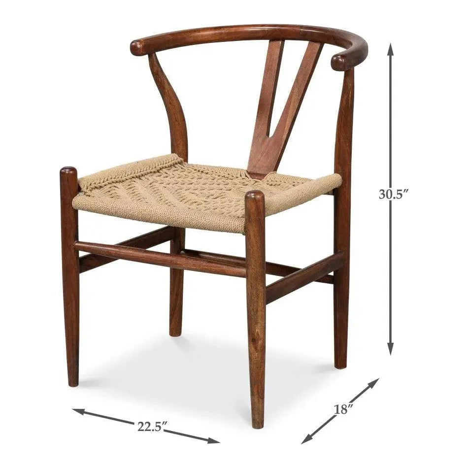 Sarreid Mao Acacia Wood Reddish Brown Armless Chair