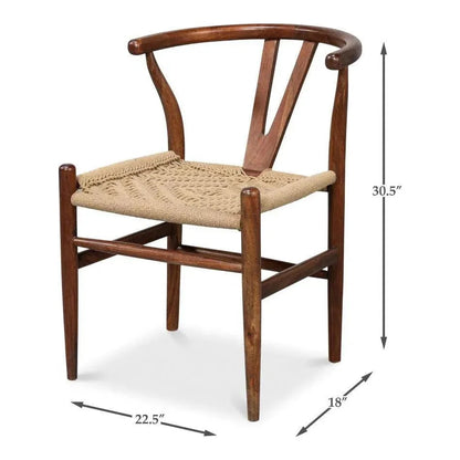 Sarreid Mao Acacia Wood Reddish Brown Armless Chair
