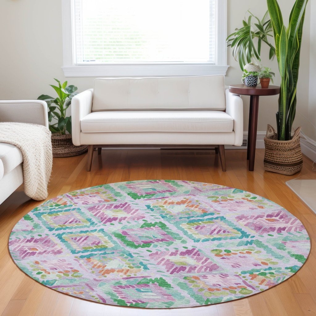 LOOMLAN Rugs Marave Purple Washable Indoor-Outdoor Rug