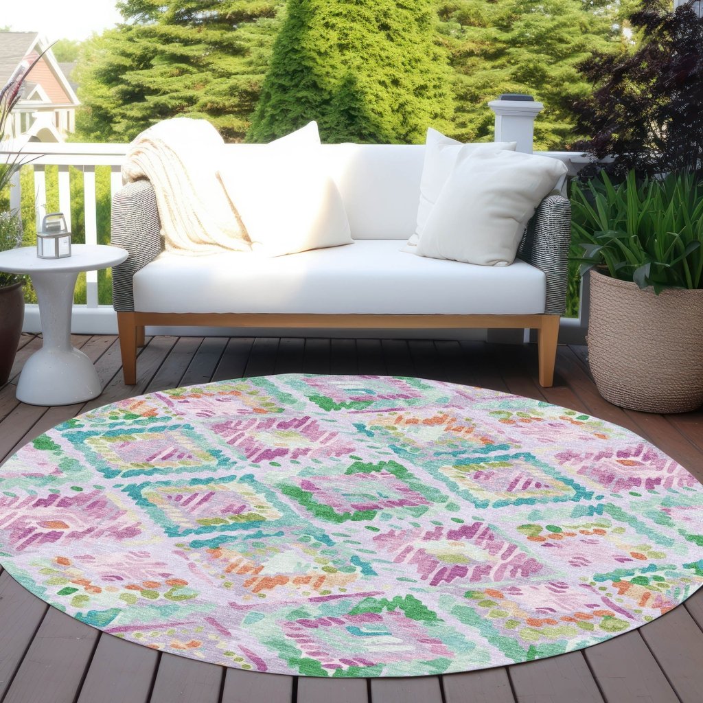 LOOMLAN Rugs Marave Purple Washable Indoor-Outdoor Rug