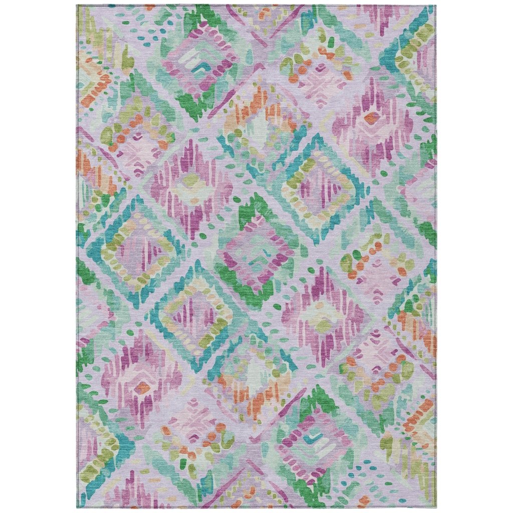 LOOMLAN Rugs Marave Purple Washable Indoor-Outdoor Rug