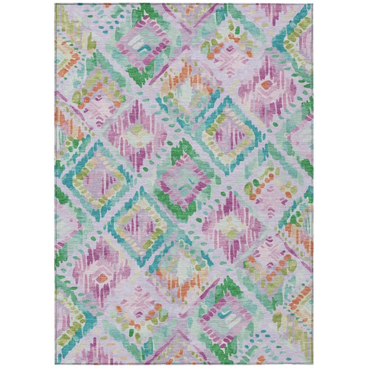 LOOMLAN Rugs Marave Purple Washable Indoor-Outdoor Rug
