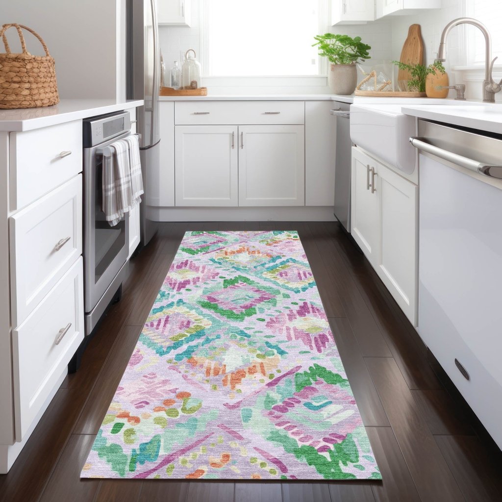 LOOMLAN Rugs Marave Purple Washable Indoor-Outdoor Rug