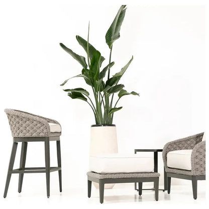 Marbella Weather - Resistant Outdoor Bar Stool - LOOMLAN - Sunset West - Outdoor Bar Stools