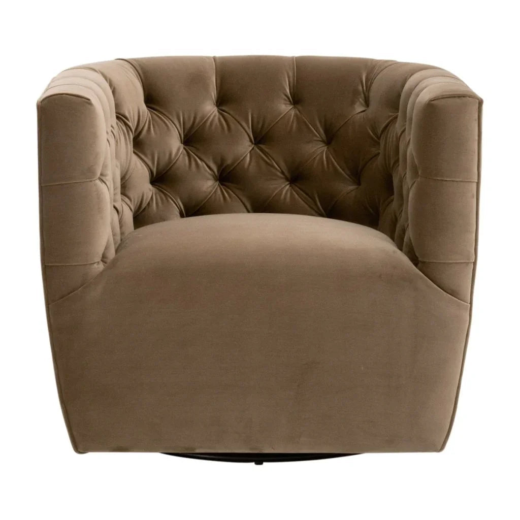 Marcel Cotton Swivel Club Chair - LOOMLAN - Essentials For Living - Club Chairs