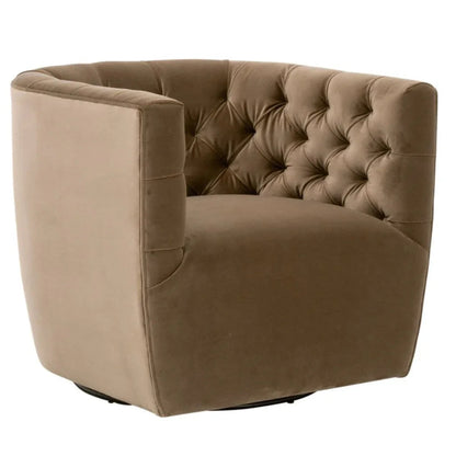 Marcel Cotton Swivel Club Chair - LOOMLAN - Essentials For Living - Club Chairs