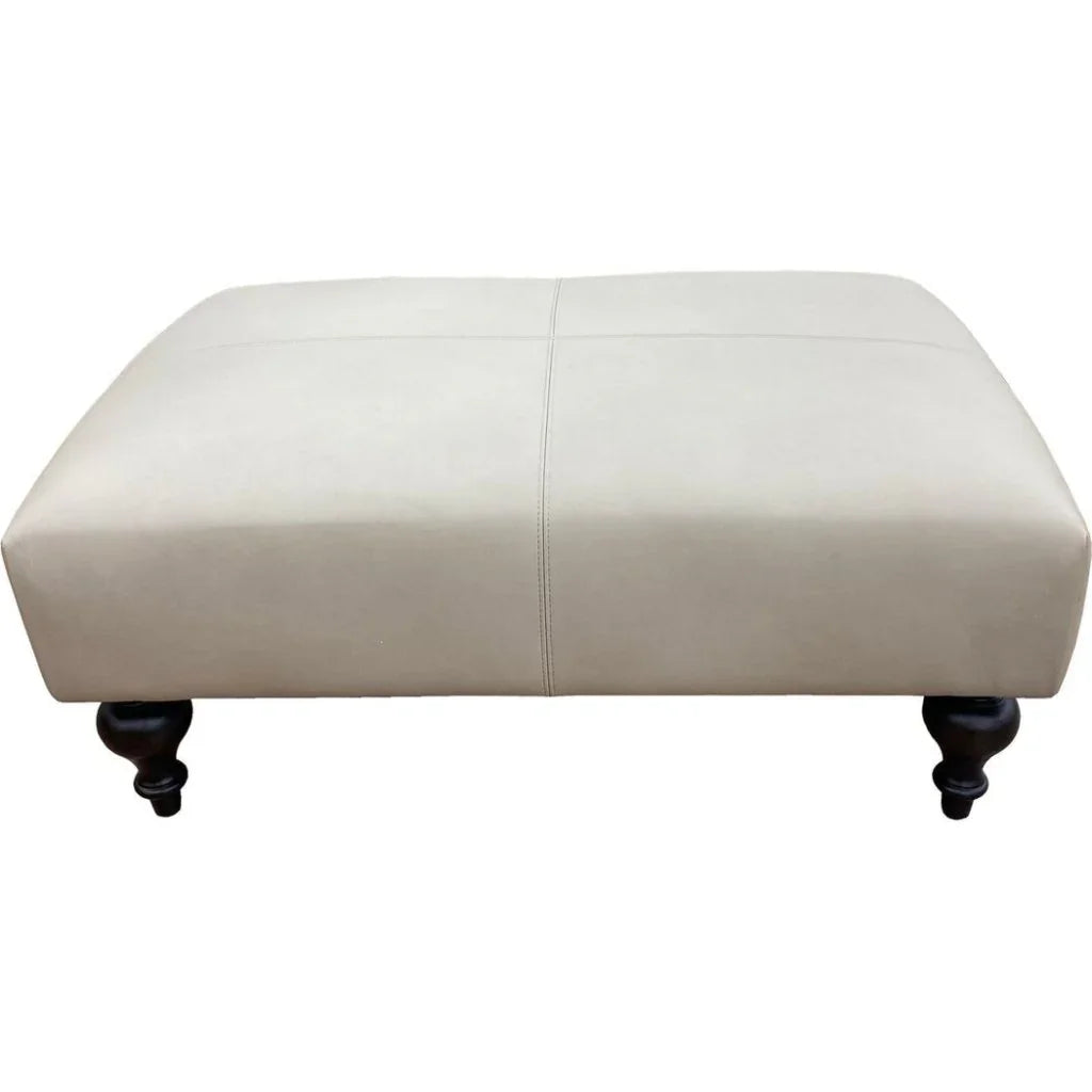 Marcoux Leather Comfortable Ottoman - LOOMLAN - Olivia + Quinn - Ottomans