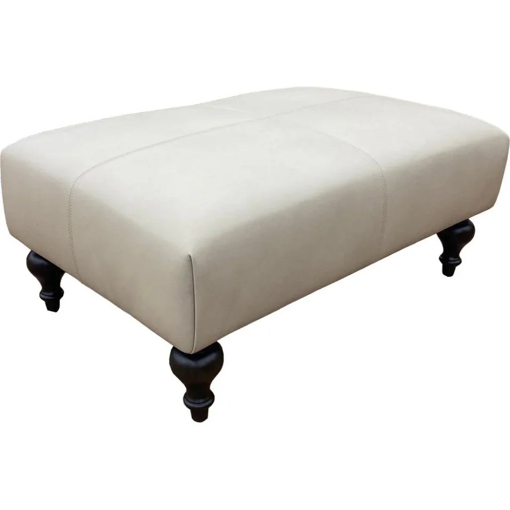 Marcoux Leather Comfortable Ottoman - LOOMLAN - Olivia + Quinn - Ottomans