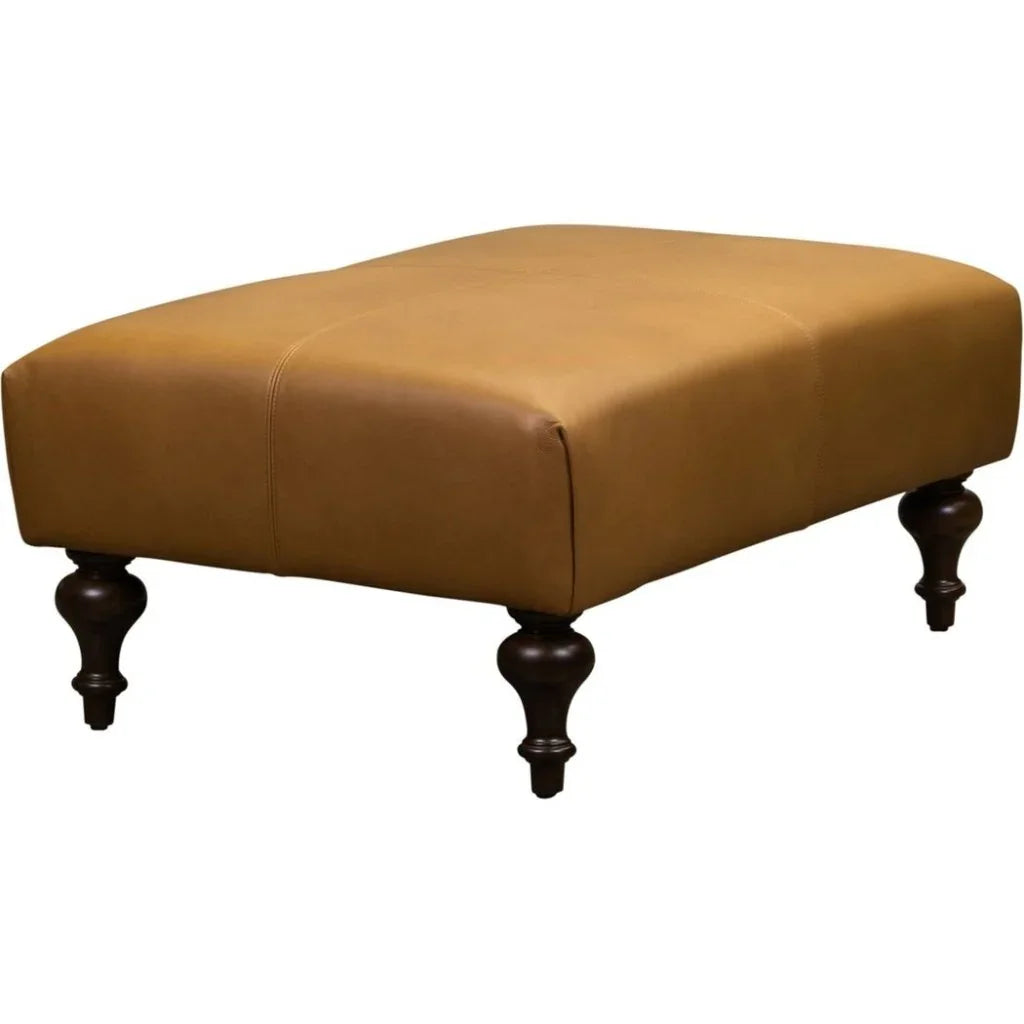 Marcoux Leather Comfortable Ottoman - LOOMLAN - Olivia + Quinn - Ottomans