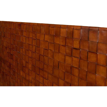 Sarreid Marcus King Bed Frame Brown Leather