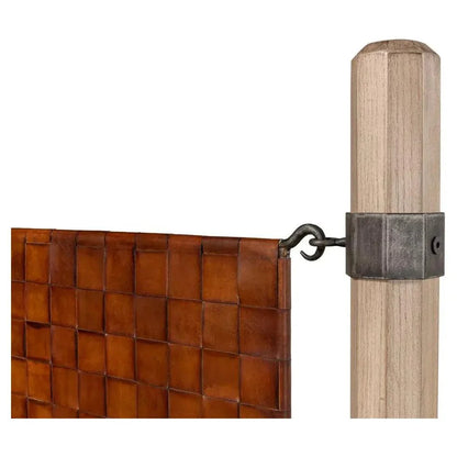 Sarreid Marcus King Bed Frame Brown Leather