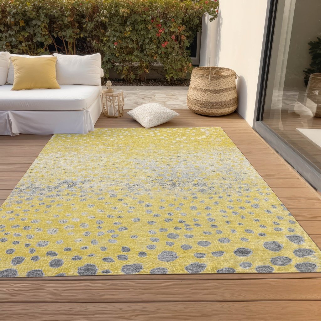 LOOMLAN Rugs Marilla Gold Washable Indoor-Outdoor Rug