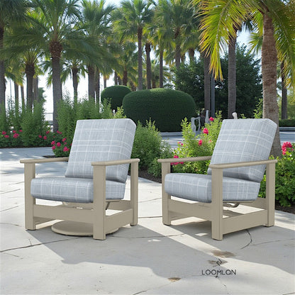 Leeward Deep Seat Swivel Hidden Motion Arm Chair