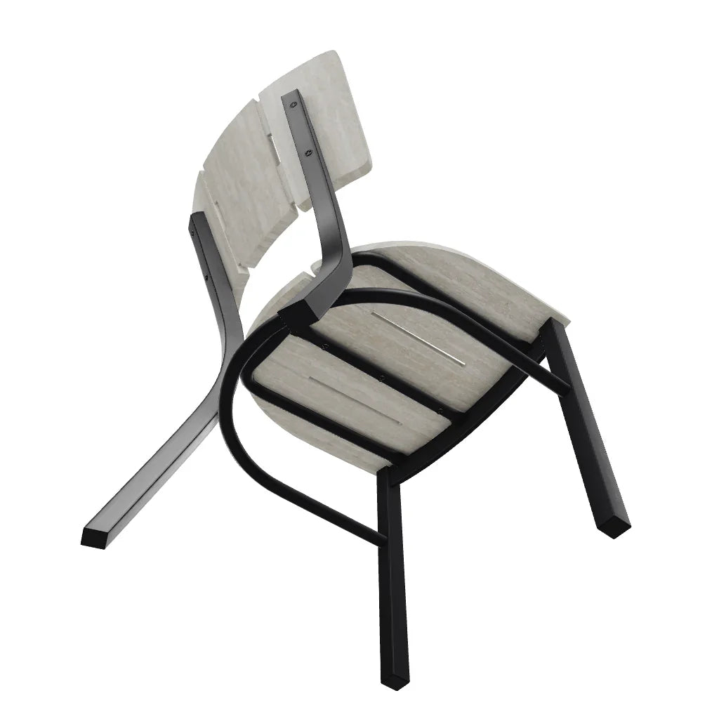 Marine Grade Polymer Aluminum Stacking Dining Chair - LOOMLAN - Telescope - Outdoor Dining Chairs