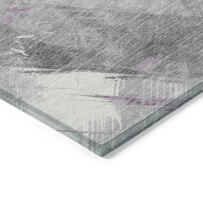 LOOMLAN Rugs Marisse Purple Washable Indoor-Outdoor Rug