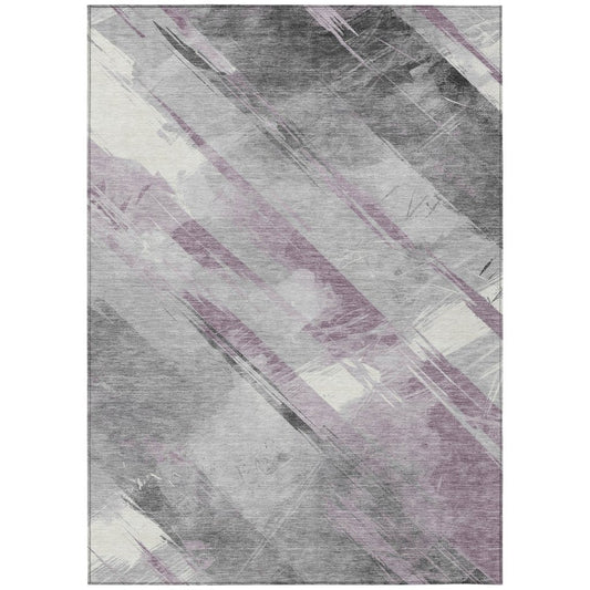 LOOMLAN Rugs Marisse Purple Washable Indoor-Outdoor Rug