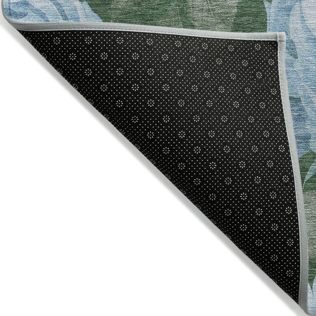 LOOMLAN Rugs Maroque Blue Washable Indoor-Outdoor Rug