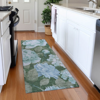 LOOMLAN Rugs Maroque Blue Washable Indoor-Outdoor Rug
