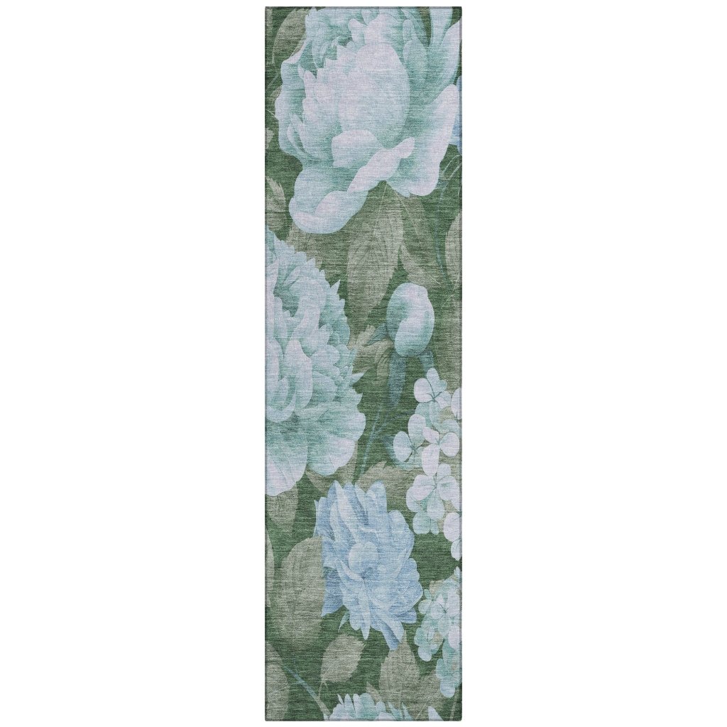 LOOMLAN Rugs Maroque Blue Washable Indoor-Outdoor Rug