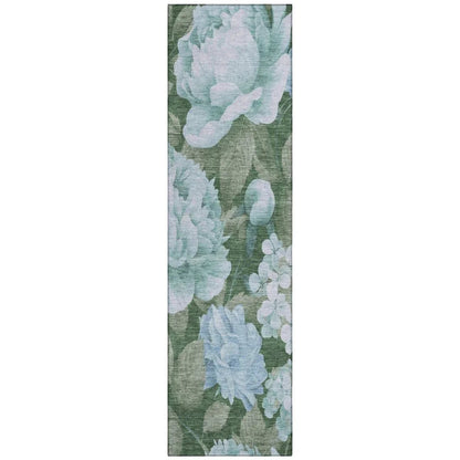 LOOMLAN Rugs Maroque Blue Washable Indoor-Outdoor Rug