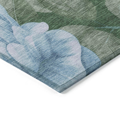 LOOMLAN Rugs Maroque Blue Washable Indoor-Outdoor Rug