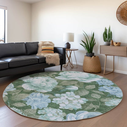 LOOMLAN Rugs Maroque Blue Washable Indoor-Outdoor Rug