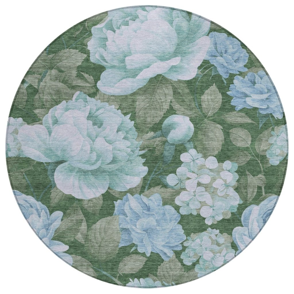 LOOMLAN Rugs Maroque Blue Washable Indoor-Outdoor Rug