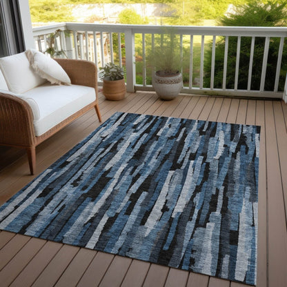 LOOMLAN Rugs Marrah Blue Washable Indoor-Outdoor Rug