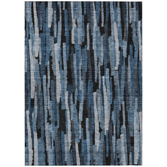 LOOMLAN Rugs Marrah Blue Washable Indoor-Outdoor Rug