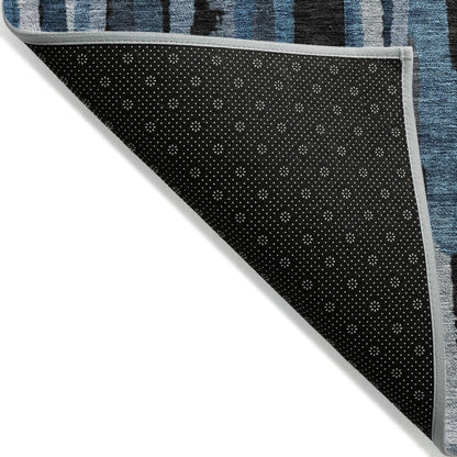 LOOMLAN Rugs Marrah Blue Washable Indoor-Outdoor Rug