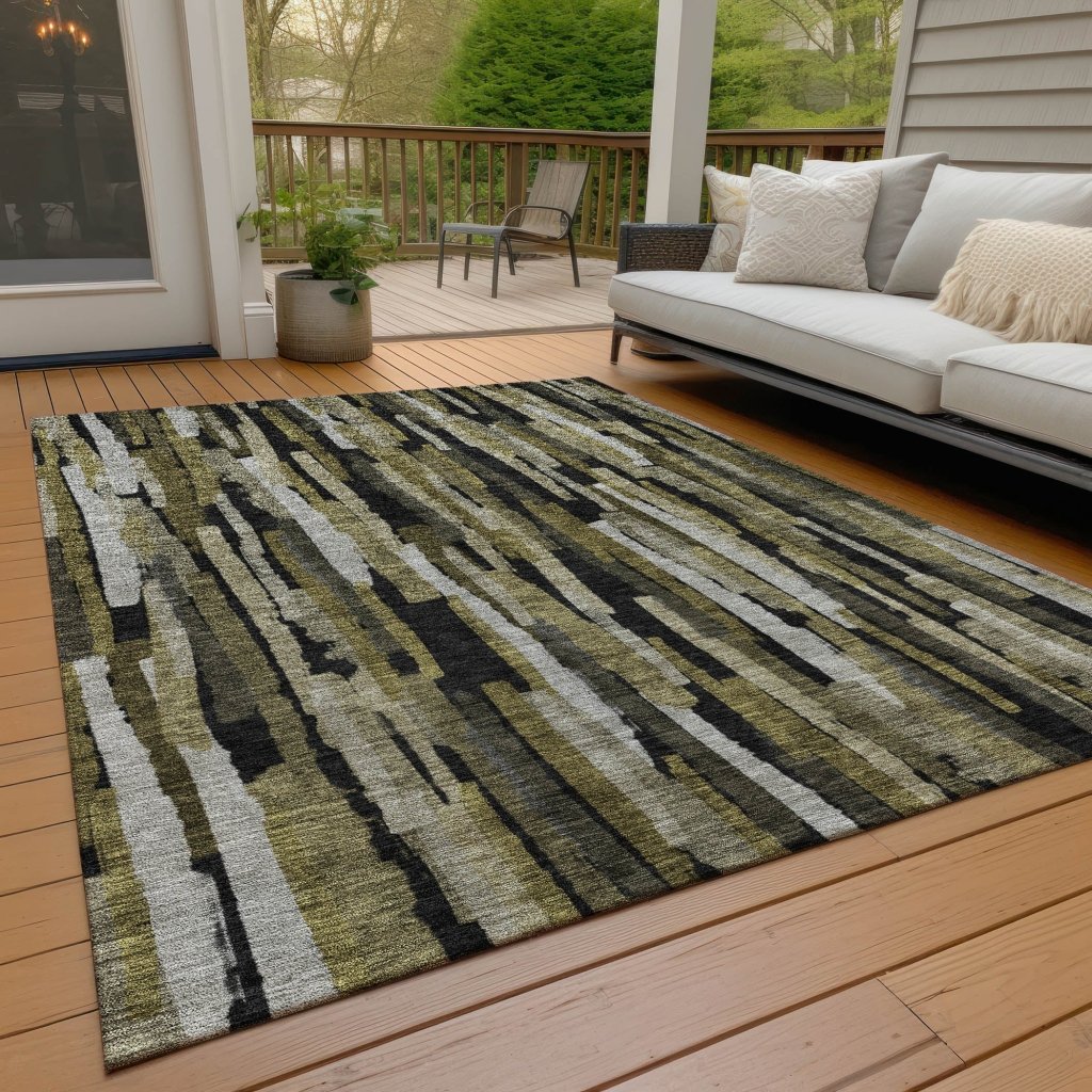 LOOMLAN Rugs Marrah Brown Washable Indoor-Outdoor Rug