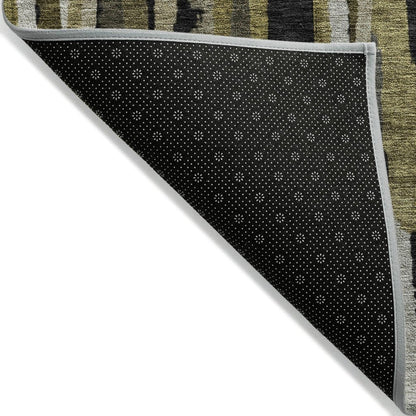 LOOMLAN Rugs Marrah Brown Washable Indoor-Outdoor Rug