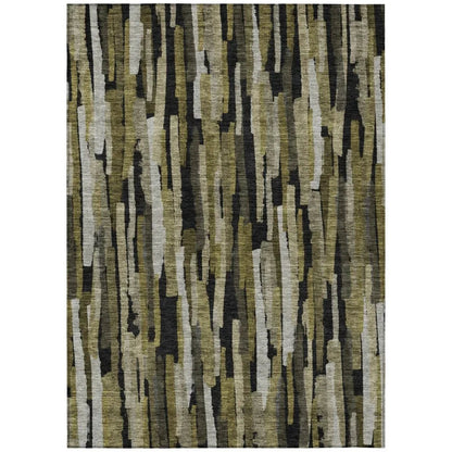 LOOMLAN Rugs Marrah Brown Washable Indoor-Outdoor Rug