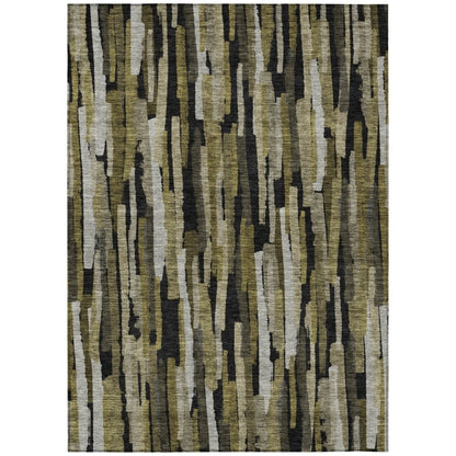 LOOMLAN Rugs Marrah Brown Washable Indoor-Outdoor Rug