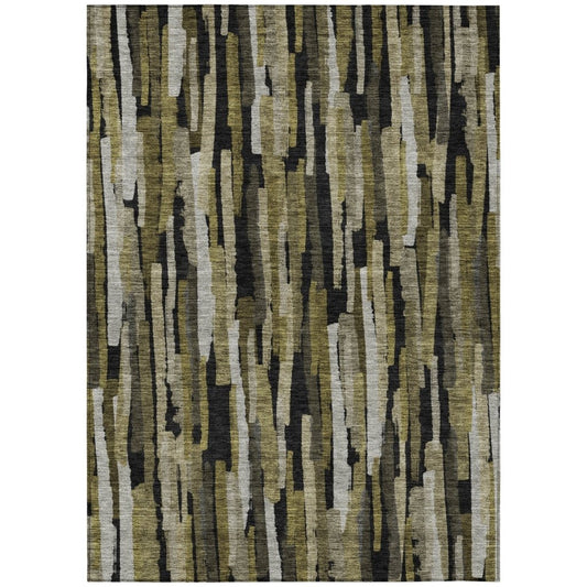 LOOMLAN Rugs Marrah Brown Washable Indoor-Outdoor Rug