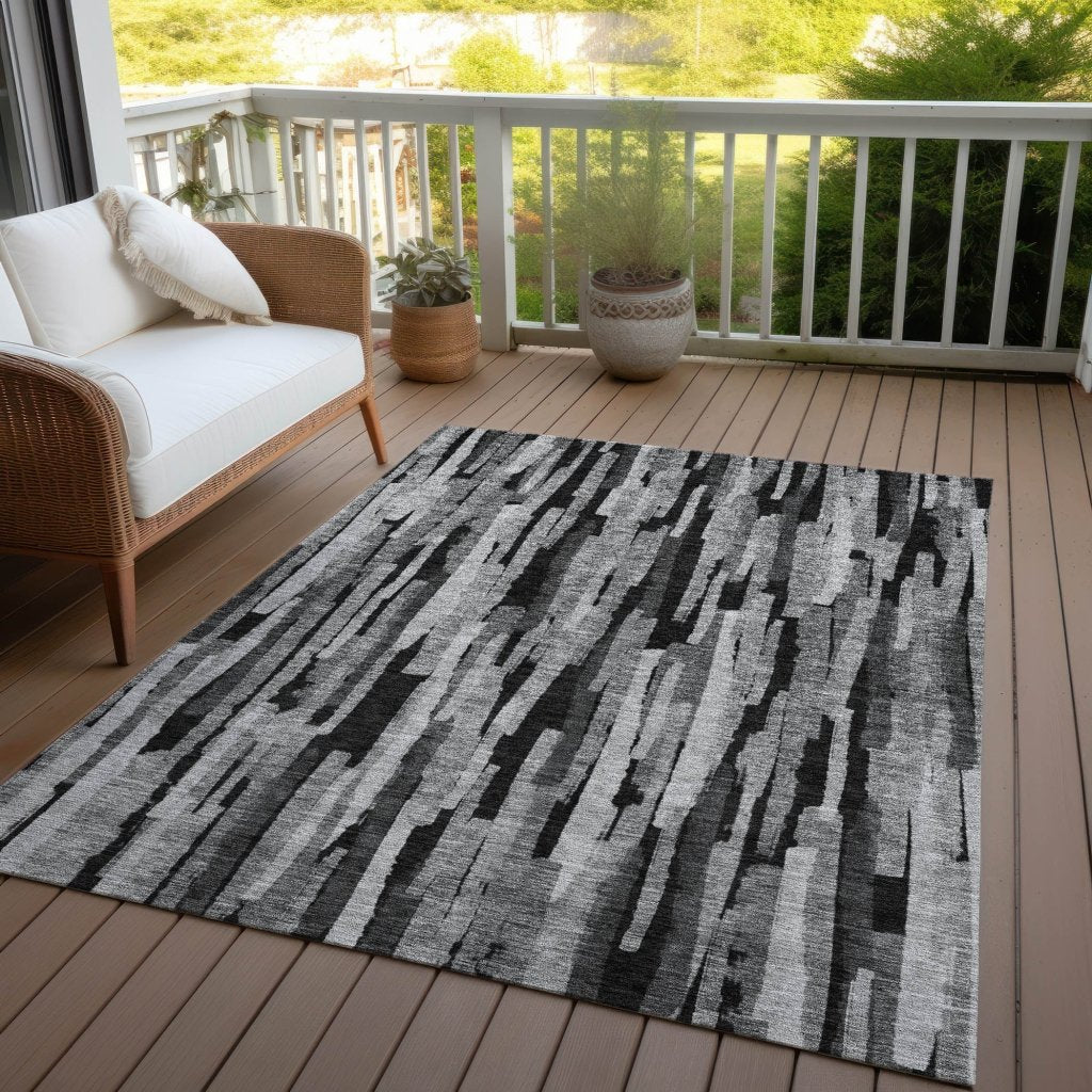 LOOMLAN Rugs Marrah Gray Washable Indoor-Outdoor Rug