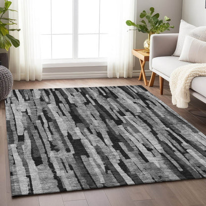 LOOMLAN Rugs Marrah Gray Washable Indoor-Outdoor Rug