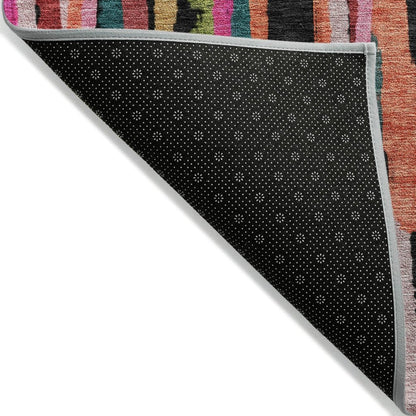 LOOMLAN Rugs Marrah Pink Washable Indoor-Outdoor Rug