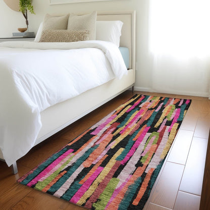 LOOMLAN Rugs Marrah Pink Washable Indoor-Outdoor Rug