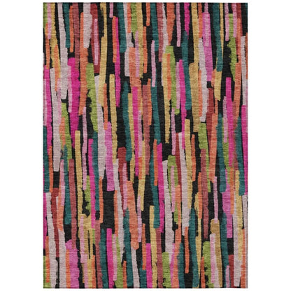 LOOMLAN Rugs Marrah Pink Washable Indoor-Outdoor Rug