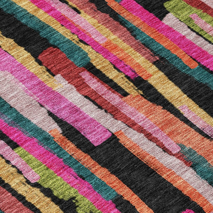 LOOMLAN Rugs Marrah Pink Washable Indoor-Outdoor Rug