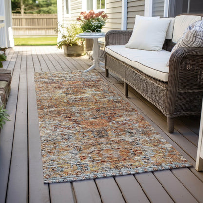 LOOMLAN Rugs Martha Orange Washable Indoor-Outdoor Rug