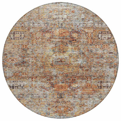 LOOMLAN Rugs Martha Orange Washable Indoor-Outdoor Rug