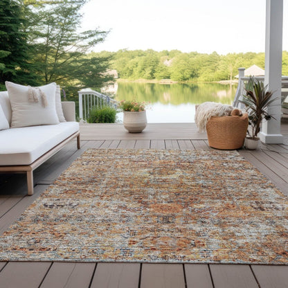 LOOMLAN Rugs Martha Orange Washable Indoor-Outdoor Rug
