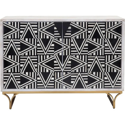 Bassett Mirror Martina Wood and Resin Black Bar Cabinet
