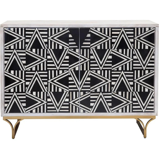 Bassett Mirror Martina Wood and Resin Black Bar Cabinet