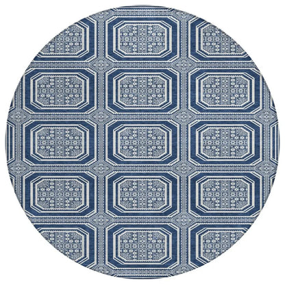 LOOMLAN Rugs Maruna Blue Washable Indoor-Outdoor Rug