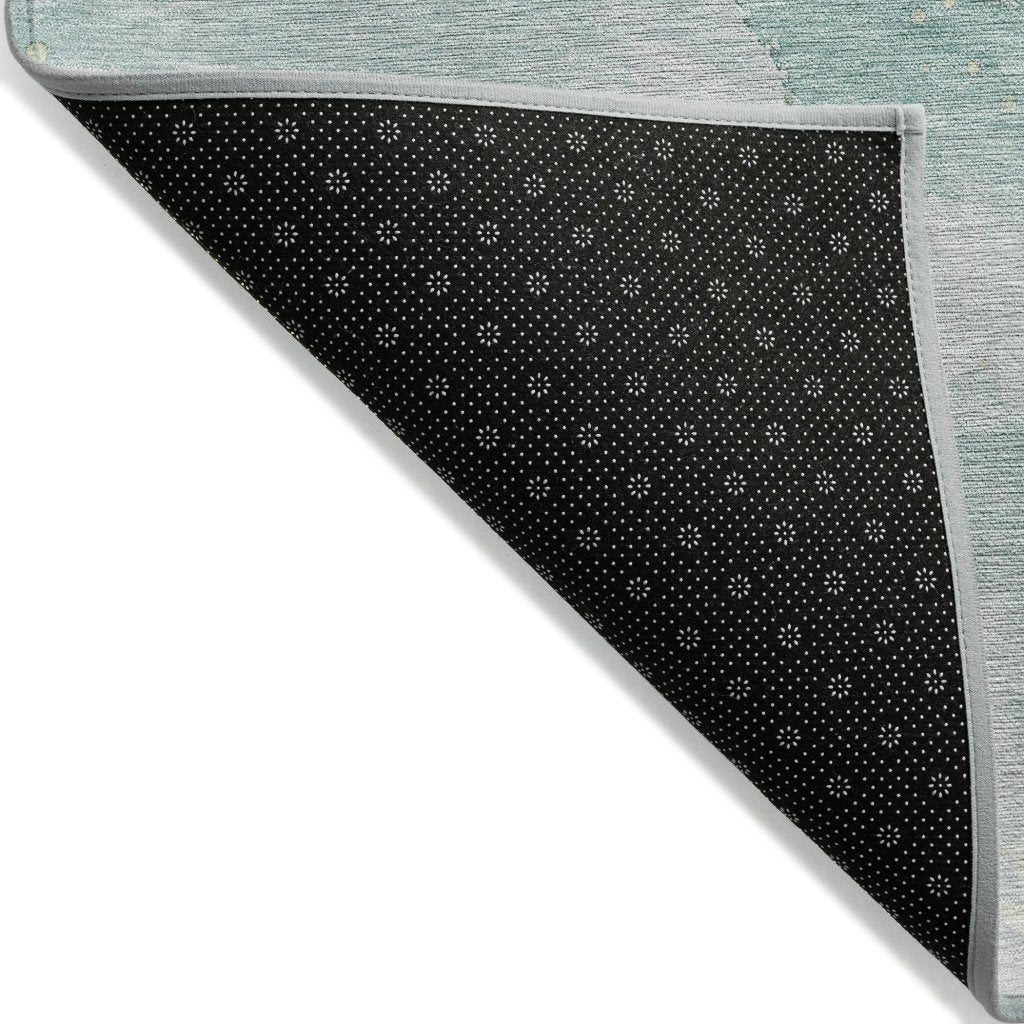 LOOMLAN Rugs Marvelle Teal Washable Indoor-Outdoor Rug